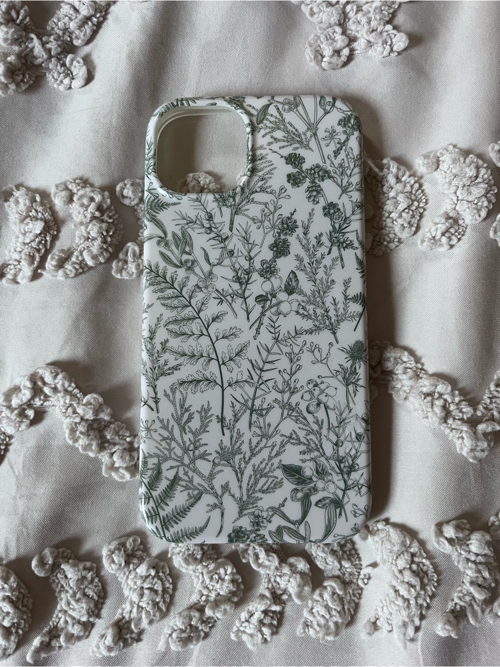 Green Botanical Pattern White Phone Case - Casely